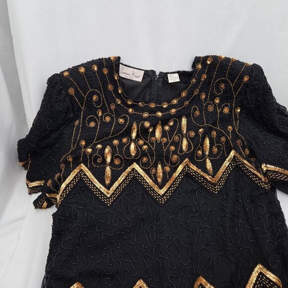 Vintage dazzling, 80's Hand-beaded masterpiece by Laurence Kazar New York! 2X - Picture 2 of 11